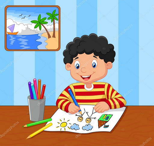 Ilustrasi anak menggambar