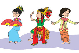 Ilustrasi tarian daerah