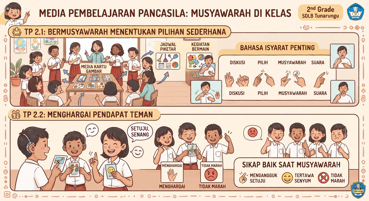 Media Pembelajaran Musyawarah di Kelas Pancasila Kelas 2 SDLB Tunarungu
