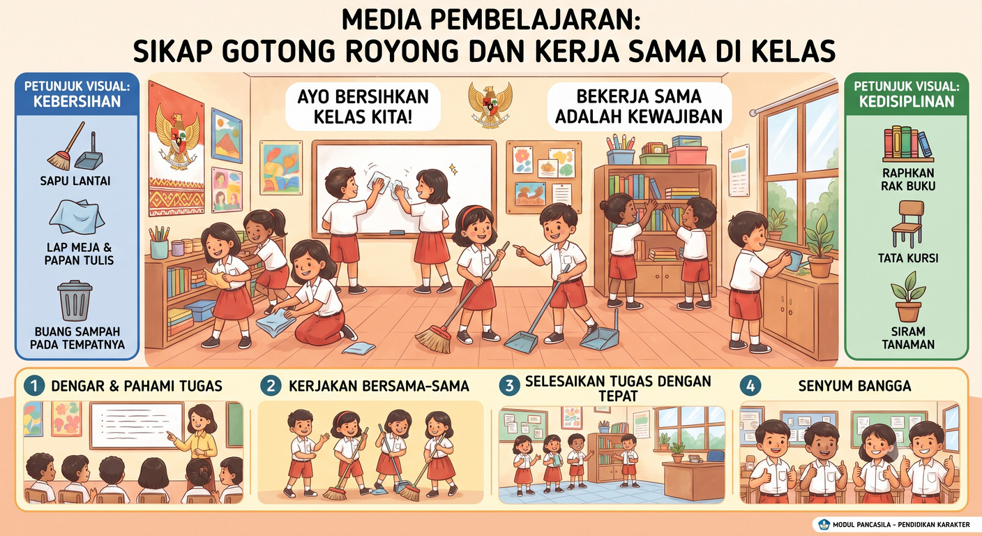 Media Pembelajaran Gotong Royong dan Kerja Sama di Kelas Pancasila Kelas 2 SDLB Tunarungu