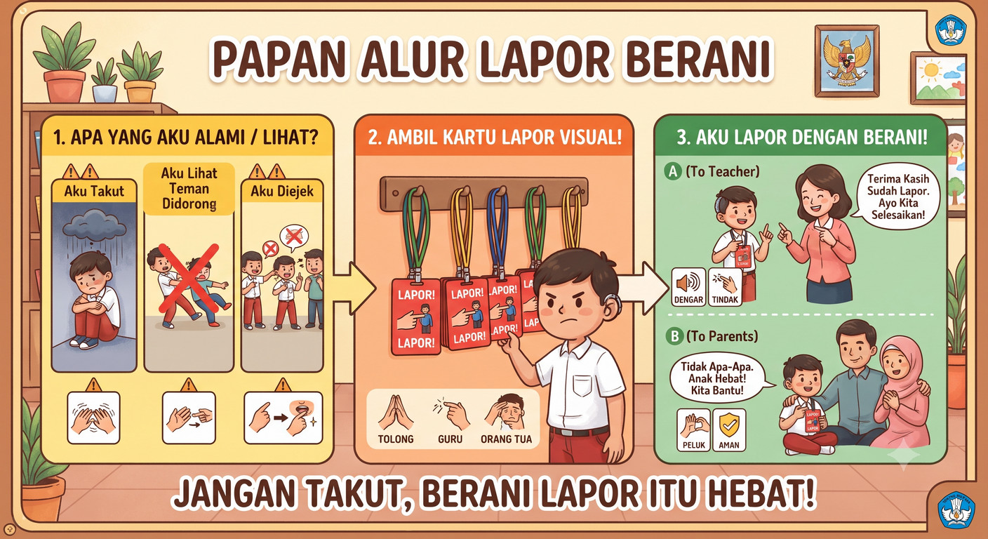 Papan Alur Lapor Berani - Media 6 Pancasila
