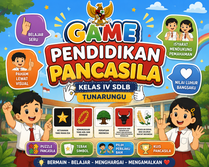 Game Interaktif Mencocokkan 5 Simbol Pancasila dan Bahasa Isyarat Nilai Sila Kelas IV SDLB