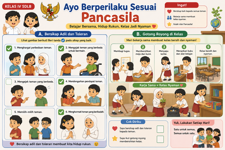 Materi Pendidikan Pancasila Kelas IV SDLB Tunarungu