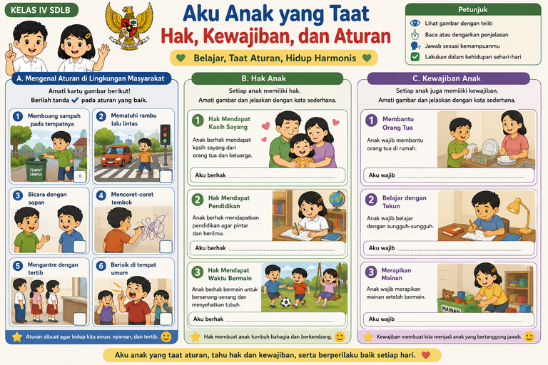 Materi Pendidikan Pancasila Kelas IV SDLB Tunarungu